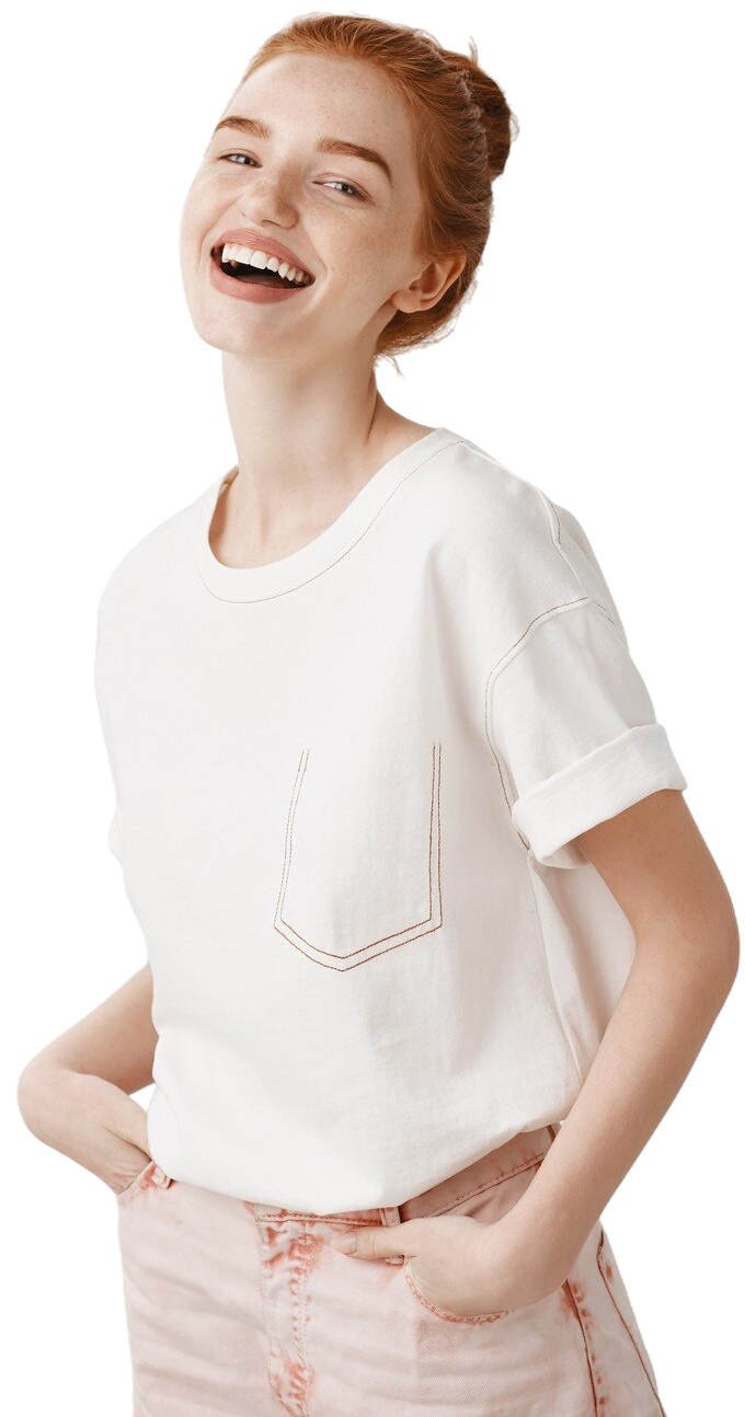 ritaglio di una donna che guarda verso il basso